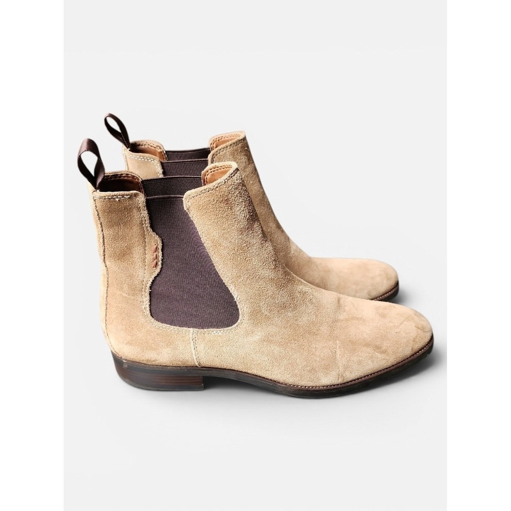 Steve Madden Men's 9.5M Suede Chukka Boots in Beige and Dark Brown Western